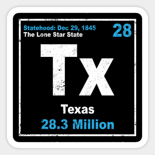 Texas Periodic Element Lonestar State Sticker